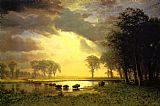 Albert Bierstadt Canvas Paintings - The Buffalo Trail